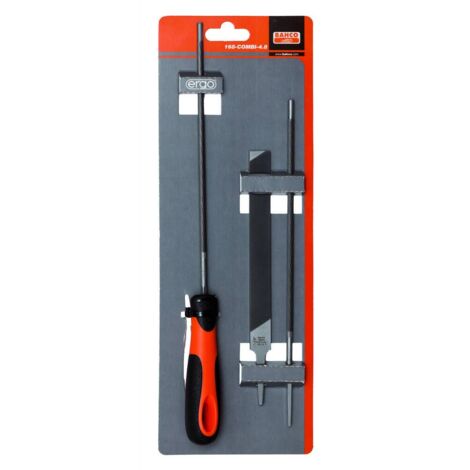Bahco 168-COMBI-4.8 Kit di lime per sega a catena, impugnatura Ergo, 200 mm, Ø 4,8 mm 1 pz.