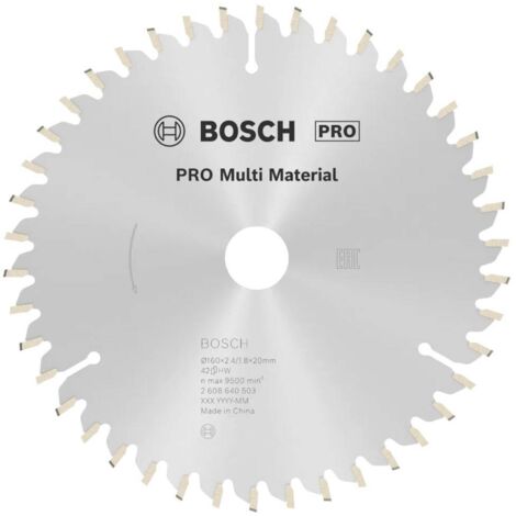 Bosch Accessories Multi Material 2608640503 Lama circolare in metallo duro 160 x 20 x 2.4 mm Numero di denti: 42 1 pz.