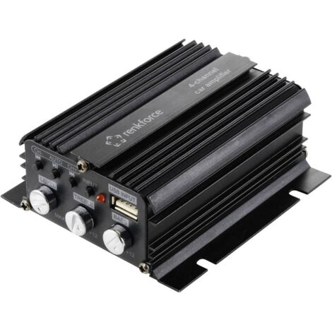 Renkforce RF-CMP-204 Amplificatore a 4 canali 200 W Riproduzione audio Bluetooth ®/USB, Regolazione volume/bassi/alti (1/5)