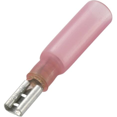 Connettore faston femmina con tubo termoretraibile, larghezza di inserimento:  2,8 mm, spessore inserimento: 0,5