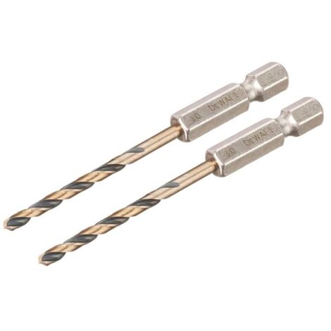 DEWALT DT20602-QZ HSS-G Punta a spirale per metallo 2 pezzi 3 mm Lunghezza totale 72 mm protezione dalla corrosione Esa (1/3)