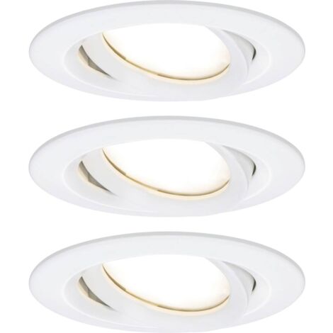 Paulmann Coin schwenkbar dimmbar 93682 Nova Plus Lampada LED, rotonda, orientabile, incl. 3 x 6 Watt, IP65, incasso, bianco opaco, faretto in alluminio, 2700 K, 3 pezzi (1/5)