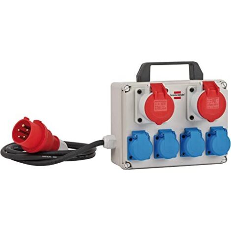 BRENNENSTUHL Brennenstuhl BKV 2/4 T IP44, Basico, Nero, Blu, Grigio, Rosso, 400V, 16A, CEE 5p, 2m