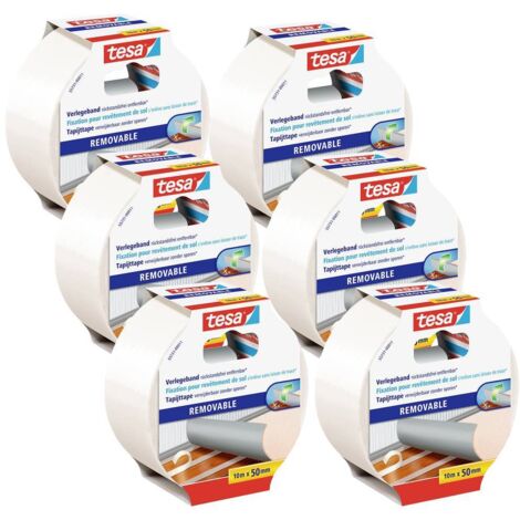 tesa 55731-00500-11 Kit nastri biadesivi Bianco (L x L) 10 m x 50 mm 6 pz. (1/4)