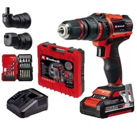 Trapano avvitatore a batteria Einhell TE-CD 18/45 3X-Li +22 1x2,0 Ah PXC Einhell (mandrino rimovibile, portapunte angolato, portapunte offset, kit accessori da 22 pezzi, batteria da 2,0 Ah, caricabatt (1/10)