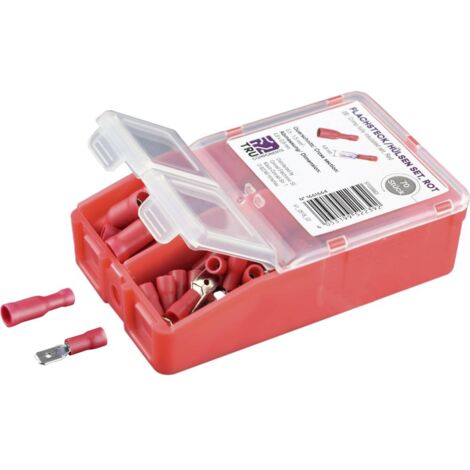 TRU COMPONENTS Assortimento di capicorda a compressione 0.5 mm² 1.5 mm² Rosso 140 pz. Completamente isolato (1/2)