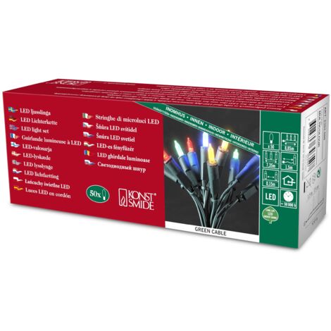 Konstsmide 6303-500 / Catena di miniluci LED / 50 diodi Colorati / 230V Interno/Cavo Verde (1/2)