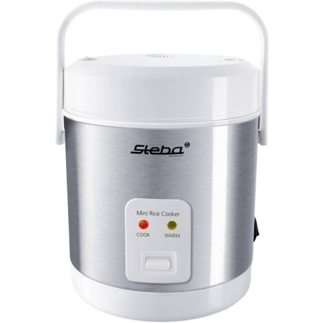 Steba RK 4M Cuoci riso acciaio inox, Bianco Spia luminosa, Rivestimento antiaderente, con misurino (1/5)