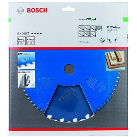 Bosch Accessories 2608644340 - Disco de sierra circular CSB Expert madera: 254x30x22D pos, nero (1/3)