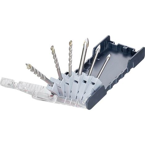 kwb 109146 Kit punte da vetro 6 parti 5 mm, 6 mm, 8 mm Mandrino attacco rapido, Mandrino con chiave 6 pz. (1/3)