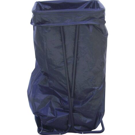 KADAX Supporto doppio per sacco della spazzatura, in 5 versioni a colori, supporto per raccolta differenziata con coperchio in plastica, per sacchetti da 120 l (blu-giallo