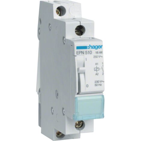 Relè Hager passo passo 16A 230V 1NA attacco DIN 1 modulo EPN510