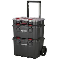 KETER 250927 Stack n Roll Cassetta porta utensili senza contenuto Nero