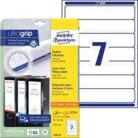 Avery-Zweckform Etichetta per raccoglitore da ufficio L4760-25 38 x 192 mm Carta Bianco A tenuta permanente 210 pz.