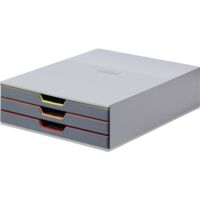 Durable VARICOLOR 3 - 7603 760327 Cassettiera Grigio DIN A4, DIN C4, Folio, Letter Numero cassetti: 3
