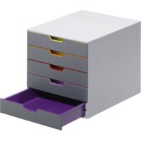 Durable VARICOLOR 5 - 7605 760527 Cassettiera Grigio DIN A4, DIN C4, Folio, Letter Numero cassetti: 5