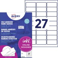 Avery-Zweckform L4784-20 Etichetta per nome 63.5 x 29.6 mm Seta all'acetato Bianco 540 pz. Staccabile Stampante laser a