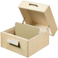 Schedario In Legno HAN - Per Schede A6 Orizzontali | Capienza 800 Schede | Grigio Chiaro - Foto 2