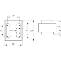 Block VB 1,2/2/9 Trasformatore per PCB 1 x 230 V 2 x 9 V/AC 1.20 VA 133 mA