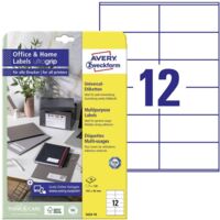 Avery-Zweckform 3424-10 Etichetta universale 105 x 48 mm Carta Bianco 120 pz. A tenuta permanente Stampante laser a col