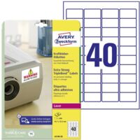 Avery-Zweckform L6140-20 Etichetta super resistente 45.7 x 25.4 mm Pellicola in poliestere Bianco 800 pz. A tenuta perm