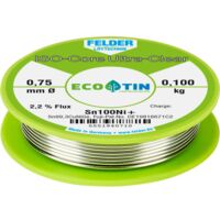 Felder ISO-Core Ultra-Clear Sn100Ni+ Stagno senza piombo Bobina Sn99,25Cu0,7Ni0,05 0.100 kg 0.75 mm