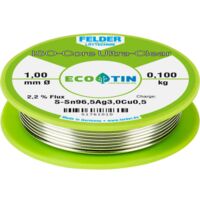 Felder ISO-Core Ultra Clear SAC305 Stagno per saldatura Bobina Sn96,5Ag3Cu0,5 0.100 kg 1 mm