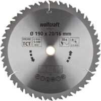 Wolfcraft 6735000 Lama circolare in metallo duro 190 x 16 mm Numero di denti: 30 1 pz.