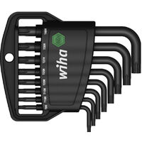 Wiha Set di chiavi a brugola in supporto Classic TORX® Tamper Resistant (con foro) 8 pz. ossidazione nera (36462)