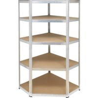 TOOLCRAFT KPW77 Modulo angolare per scaffale 175 kg (L x A x P) 70 x 1.8 x 70 cm Metallo, MDF Zinco, Argento Ripiano in