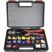 TOOLCRAFT PZ-507 1365635 Kit pinza crimpatrice 439 parti Capocorda, Spina piatta, Isolamento Spina piatta, Connettore d
