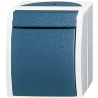 Busch-Jaeger 2601/7 W-53 Interruttore per ambienti umidi Interruttore a croce Superficie Ocean Blu, Verde 1 pz.