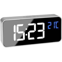 TFA Dostmann 60.2032.54 Quarzo Sveglia Argento Tempi di allarme 2 Display grande, Allarme extra forte