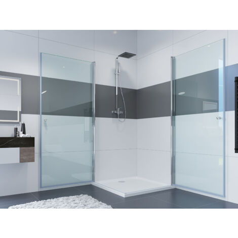 IMPTS Duschkabine Eckeinstieg Doppelt Duschtür Duschabtrennung Duschwand Dusche 70x70x185cm ohne Duschtasse