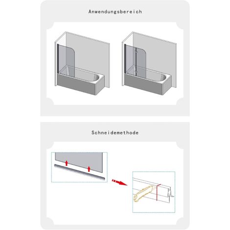 Duschdichtung für 5/6mm Glastür (2 Stück) Dichtung Dusche ersatzdichtung Duschdichtung 100cm Spritzschutzprofil mit Wasserabweiser für Duschkabine Duschwand Glas