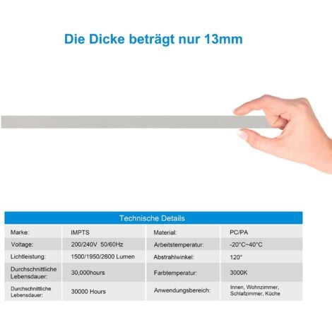 IMPTS LED Panel Flach Deckenleuchte Deckenlampe Warmweiss für Büro Küche Badezimmer Wohnzimmer 30 x 30cm 3000K