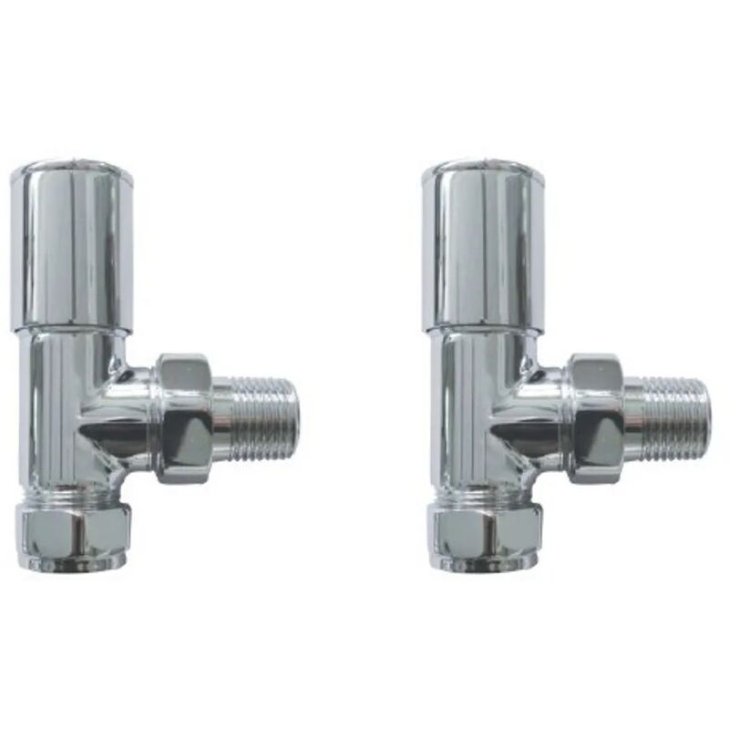 Angled Radiator Heated Towel Rail Valves Minimalist Price Per Pair Chrome