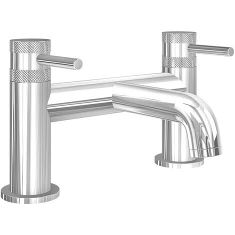 Core Chrome Finish Modern Round Style Bath Filler Bathroom Tap (1/5)