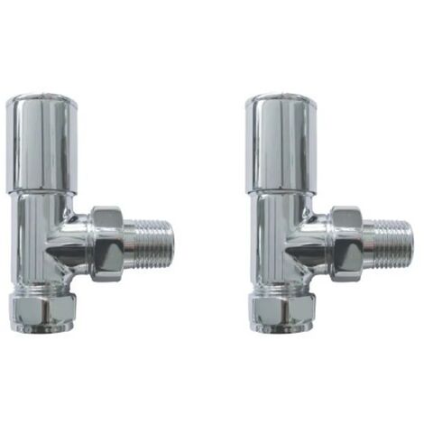 Angled Radiator Heated Towel Rail Valves Minimalist Price Per Pair Chrome