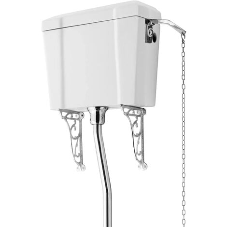 Carlton Traditional Victorian High Level Ceramic White WC Toilet Cistern