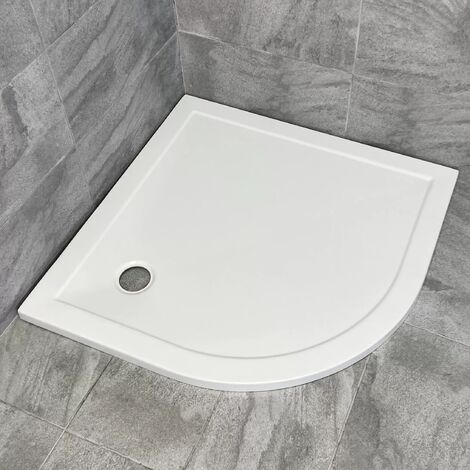 Surface Quadrant Shower Tray 1000mm White Low Profile Acrylic Ex-Bathstore, Without Waste