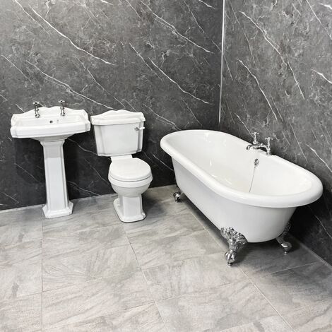 Freestanding Roll Top Bath Suite With Legend Basin & Toilet (Inc Tap ...