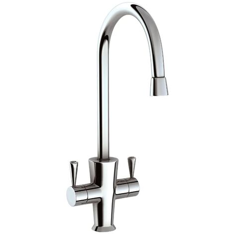 SIA KT3BL Black Swan Neck Twin Lever Contemporary Monobloc Kitchen