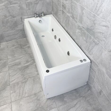 Steph Whirlpool Spa Bath 1800 x 800mm Square Style with Jets and Light Options, 6 Jets