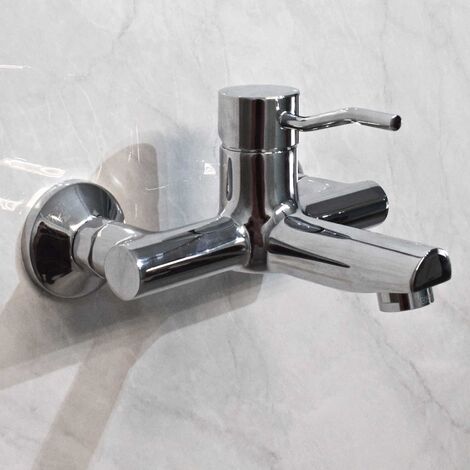 Crosswater Kusassi Wall Mounted Bath Filler Tap Single Lever Chrome (1/2)