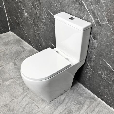 Tornado Flush Toilet Water Saving Rimless Inc Soft Close Seat Open Back Tamara