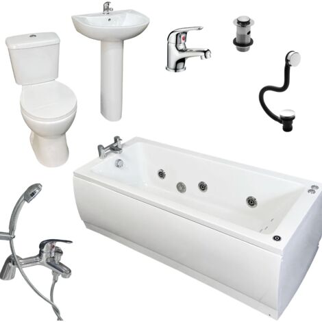 Whirlpool Bath Suite Inc FREE White Light Siera Bath Inc Taps, Toilet ...