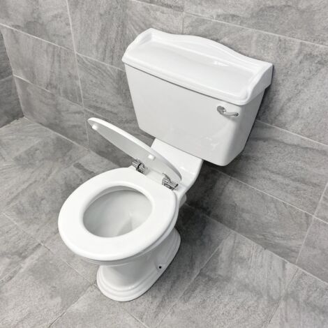 Chancery Toilet Traditional Style Close Coupled Including Soft Close Seat, Standard Chrome Flush