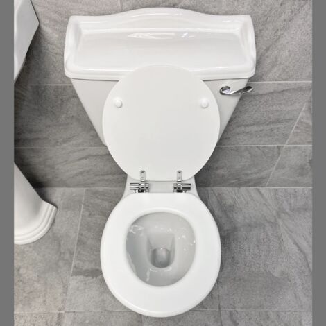 Chancery Toilet Traditional Style Close Coupled Including Soft Close Seat, Standard Chrome Flush