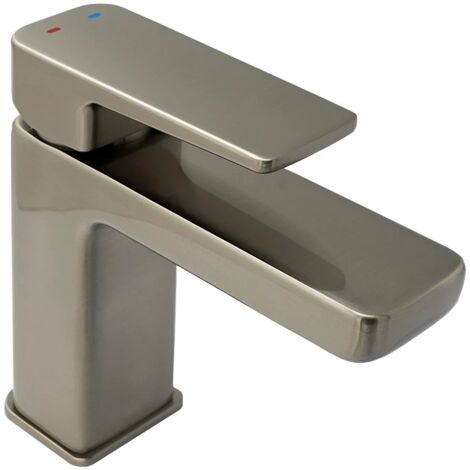 Francis Pegler Caja Basin Mono Mixer Tap in Brushed Nickel Inc Click Waste